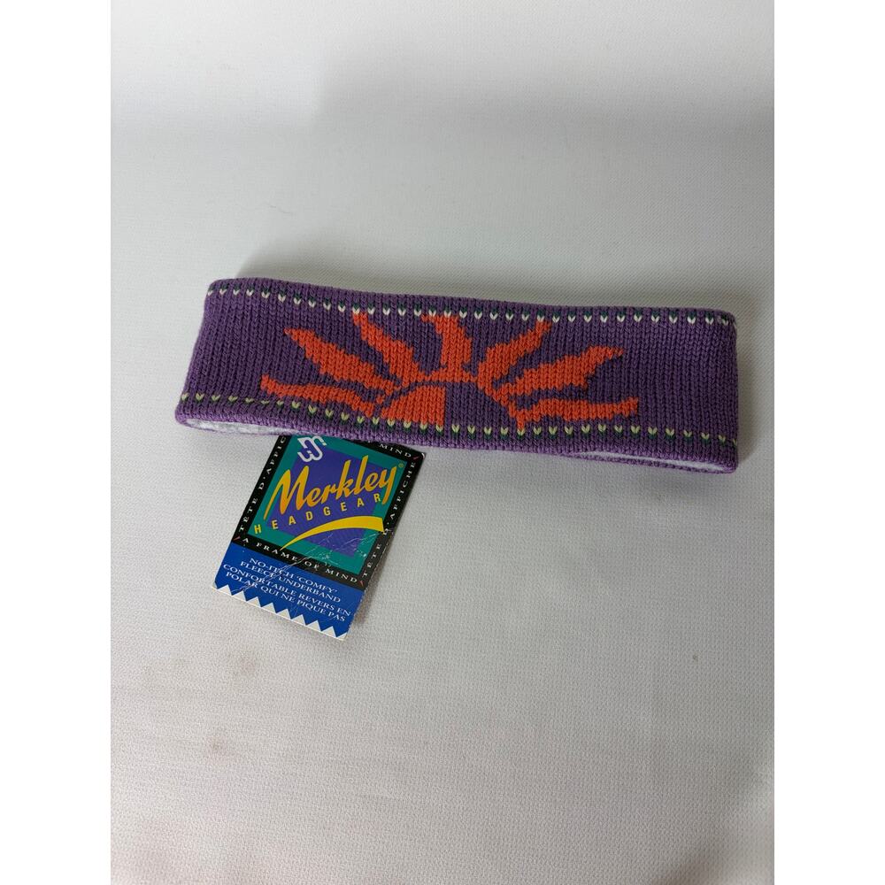 Merkley Headgear Wool Knit Headband Vintage Purple Orange Sunrise Sunset NEW